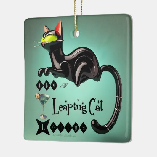Atomfuturistic The Leaping Cat Lounge Keramikornament (Links)
