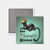 Atomfuturistic The Leaping Cat Lounge Magnet (Vorderseite/Rückseite)