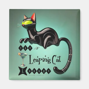 Atomfuturistic The Leaping Cat Lounge Magnet