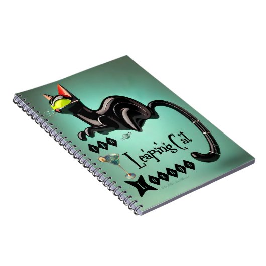 Atomfuturistic The Leaping Cat Lounge Notizblock (Rechte Seite)