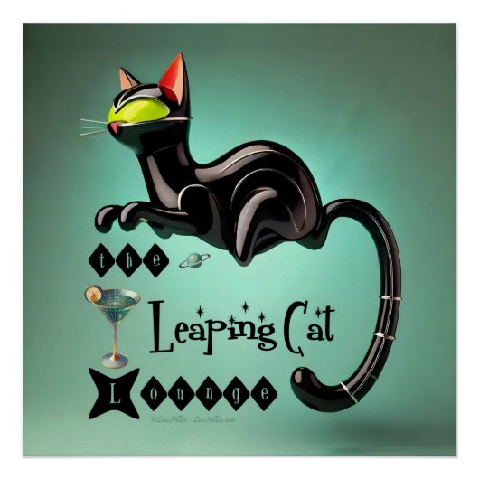 Atomfuturistic The Leaping Cat Lounge Poster (Vorderseite)