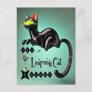 Atomfuturistic The Leaping Cat Lounge Postkarte