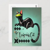 Atomfuturistic The Leaping Cat Lounge Postkarte (Vorne/Hinten)