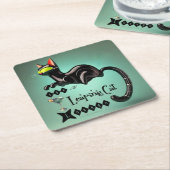 Atomfuturistic The Leaping Cat Lounge Rechteckiger Pappuntersetzer (angewinkelt)