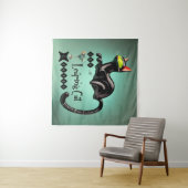 Atomfuturistic The Leaping Cat Lounge Wandteppich (Beispiel (Horizontal))