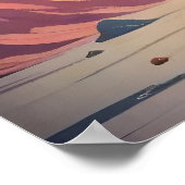 Atomfuturistische, kosmische schwarze Katze im Mon Poster (Ecke)