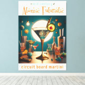 Atomfuturistische Schalttafel Martini Leinwanddruck (Insitu (Holzboden))