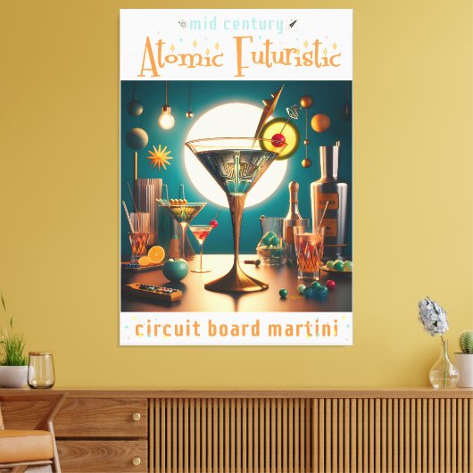 Atomfuturistische Schalttafel Martini Leinwanddruck (Insitu (Wohnzimmer))