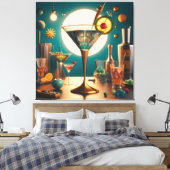 Atomfuturistische Schalttafel Martini Leinwanddruck (Insitu (Schlafzimmer))