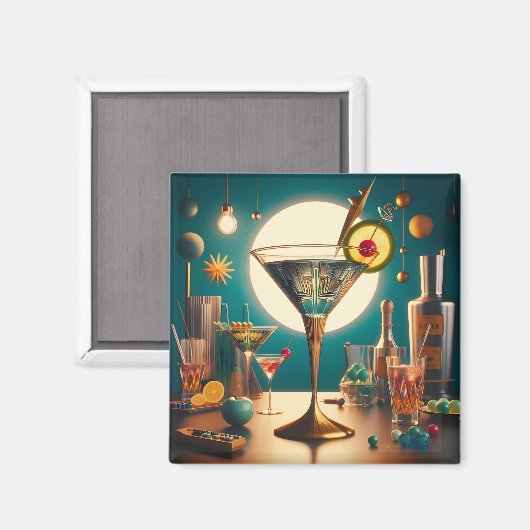 Atomfuturistische Schalttafel Martini Magnet (Vorderseite/Rückseite)