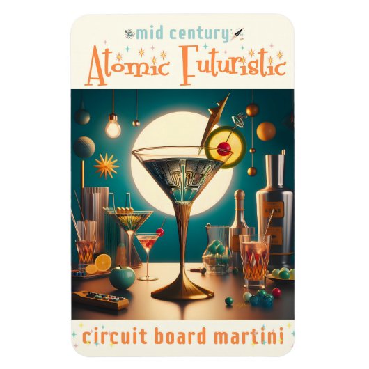 Atomfuturistische Schalttafel Martini Magnet (Vertikal)
