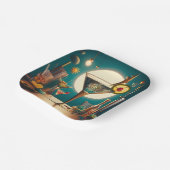 Atomfuturistische Schalttafel Martini Pappteller (Gewinkelt)