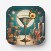 Atomfuturistische Schalttafel Martini Pappteller (Vorderseite)