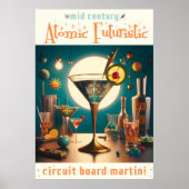 Atomfuturistische Schalttafel Martini Poster (Vorne)