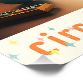 Atomfuturistische Schalttafel Martini Poster (Ecke)