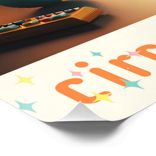 Atomfuturistische Schalttafel Martini Poster (Ecke)