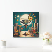 Atomfuturistische Schalttafel Martini Quadratische Wanduhr (Zuhause)