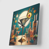 Atomfuturistische Schalttafel Martini Quadratische Wanduhr (Winkel)