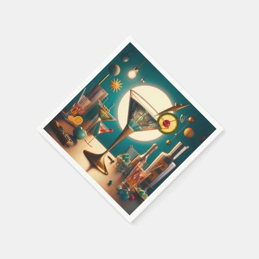 Atomfuturistische Schalttafel Martini Serviette (Ecke)