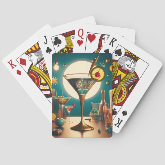 Atomfuturistische Schalttafel Martini Spielkarten (Rückseite)