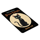 Atomfuturistischer Schwarzer Katzenmond mit Text Magnet (Rechte Seite)