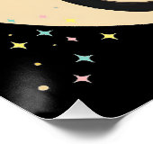 Atomfuturistischer Schwarzkatzenmoon Poster (Ecke)