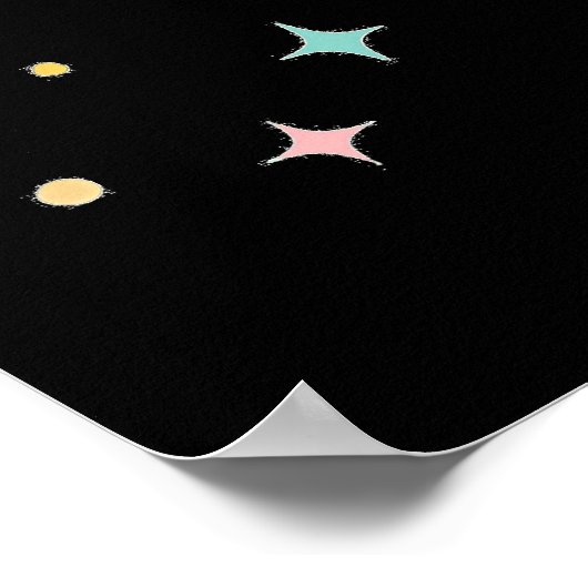 Atomfuturistischer Schwarzkatzenmoon Poster (Ecke)