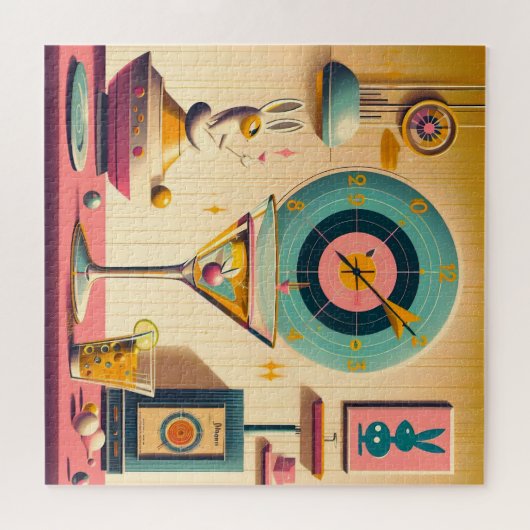 Atomfuturistisches Kaninchen Martini Mitte des Jah Puzzle (Horizontal)