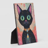 Atomfuturistisches Kosmisches Schwarzes Katzenuniv Fotoplatte (Seite)