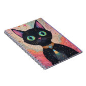 Atomfuturistisches Kosmisches Schwarzes Katzenuniv Notizblock (Rechte Seite)