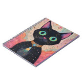 Atomfuturistisches Kosmisches Schwarzes Katzenuniv Notizblock (Linke Seite)