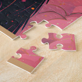 Atomfuturistisches Kosmisches Schwarzes Katzenuniv Puzzle (Seite)