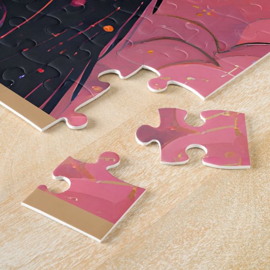 Atomfuturistisches Kosmisches Schwarzes Katzenuniv Puzzle (Seite)