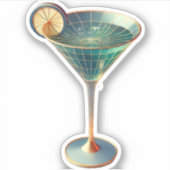 Atomfuturistisches Wormhole Martini aus der Mitte Aufkleber (Vorderseite)
