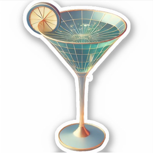 Atomfuturistisches Wormhole Martini aus der Mitte Aufkleber (Vorderseite)