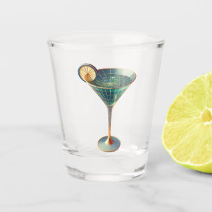 Atomfuturistisches Wormhole Martini aus der Mitte Schnapsglas
