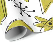 Atomgelb und schwarz groß geschenkpapier (Rolleneckpunkt)