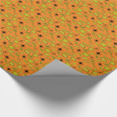 Atomgelbes schwarzes Orange-Kleinformat Geschenkpapier (Ecke)