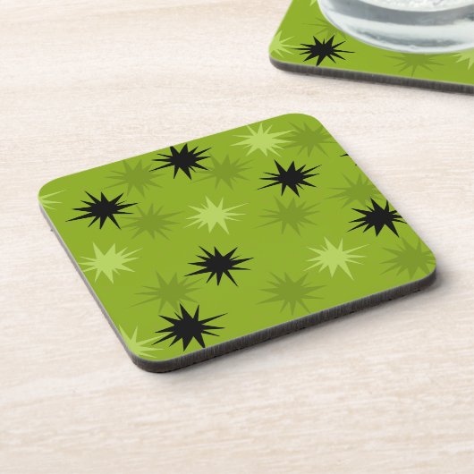 Atomgrüne Sternexplosionen harte Plastik-Untersetz Getränkeuntersetzer (Linke Seite)