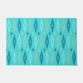 Atomic 1950er Jahre Diamonds Stars Türkis Fußmatte (Vorderseite)