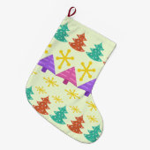 Atomic Äa Christmas Trees Kitsch Light Großer Weihnachtsstrumpf (Vorderansicht (hängend))