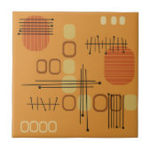 Atomic Abstrakt Barkcloth Ochre Fliese (Vorderseite)