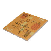 Atomic Abstrakt Barkcloth Ochre Fliese (Seite)