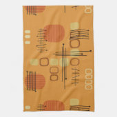 Atomic Abstrakt Barkcloth Ochre Geschirrtuch (Vertikal)