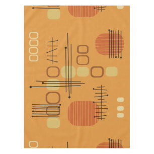 Atomic Abstrakt Barkcloth Ochre Tischdecke