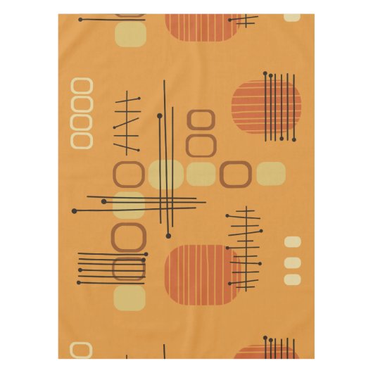 Atomic Abstrakt Barkcloth Ochre Tischdecke (Vorderseite)