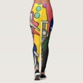 Atomic Abstrakt die Rocket Captain-Malerei auf ein Leggings (Rückseite)