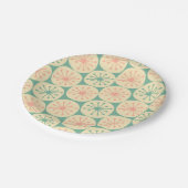 Atomic Age Retro-Punkte-Muster Teal Blush Cream Pappteller (Schrägansicht)