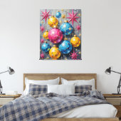 Atomic Age Sparkle: Mid-Century Modern Christmas Leinwanddruck (Insitu (Schlafzimmer))