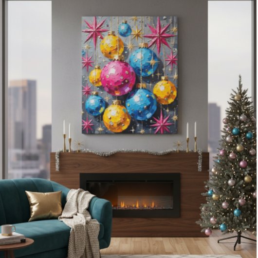 Atomic Age Sparkle: Mid-Century Modern Christmas Leinwanddruck
